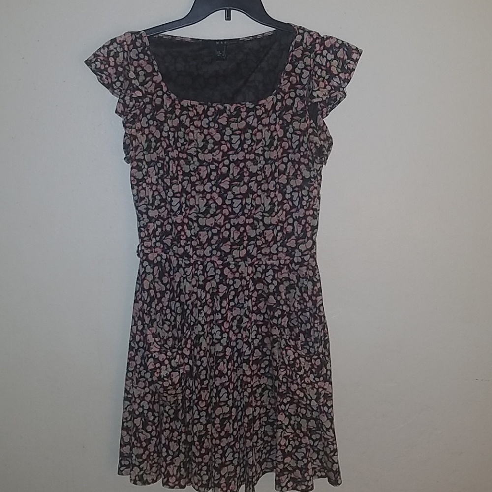 Black/ multi, fruit print dress